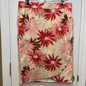 Ripskirt Wrap Skirt Length 3 with pockets, Retro Blooms print, size Large